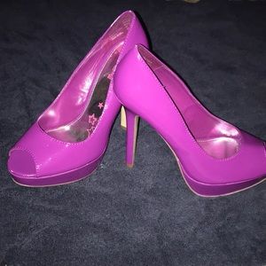 Purple Peep toe heels size 9